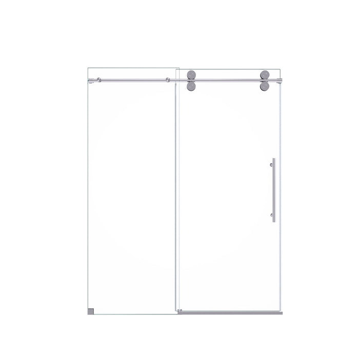 Frameless Single Sliding Shower Door With Clear Tempered Glass