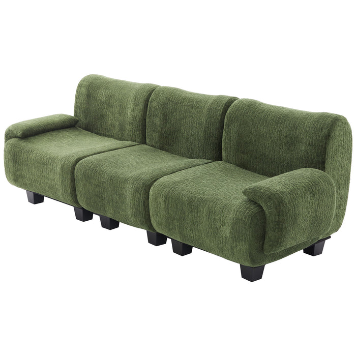 3 Seater Sofa Couch With Curved Armrests