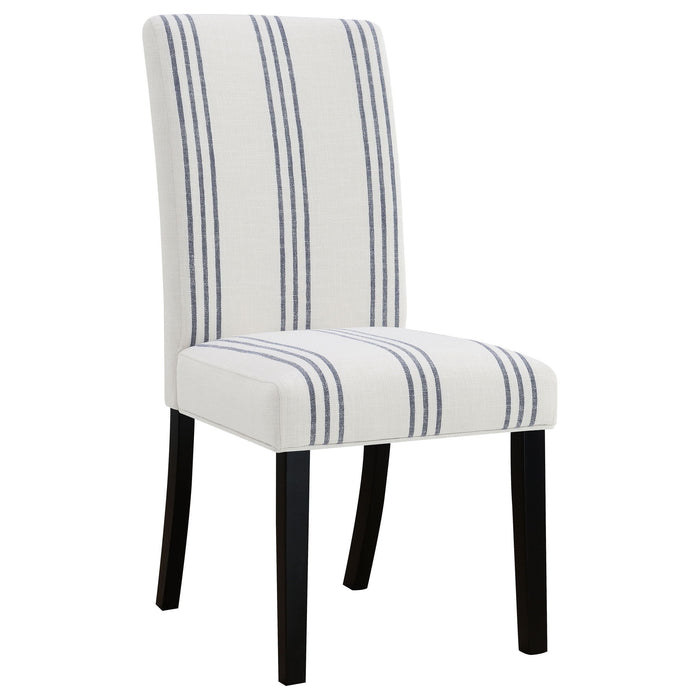 Draper - Upholstered Dining Chair (Set of 2) With Vertical Stripes - Beige
