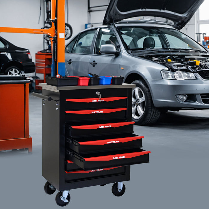 Drawer Multifunctional Tool Cart With Wheels For Garage