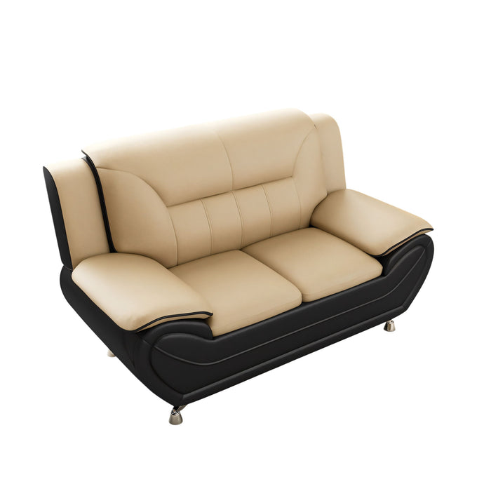 3 Piece Sofa Set, Upholstered Living Room Furniture - Camel