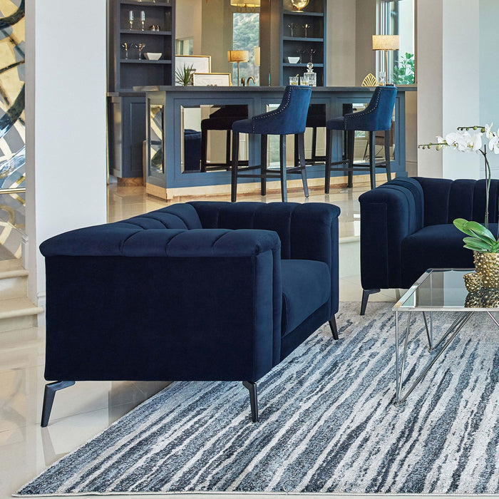 Darci - Accent Armchair With Seating And Tapered Legs - Blue