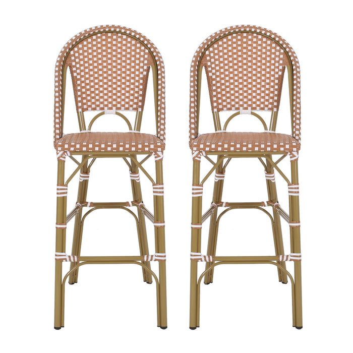 Outdoor Pe Rattan French Barstool Set