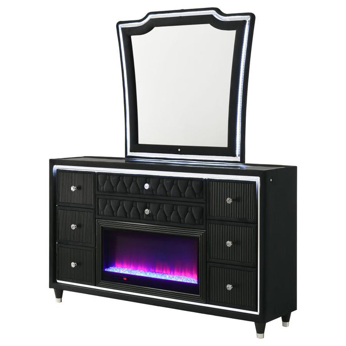 Lorient - 8-Drawer LED Bedroom Flame Box Dresser