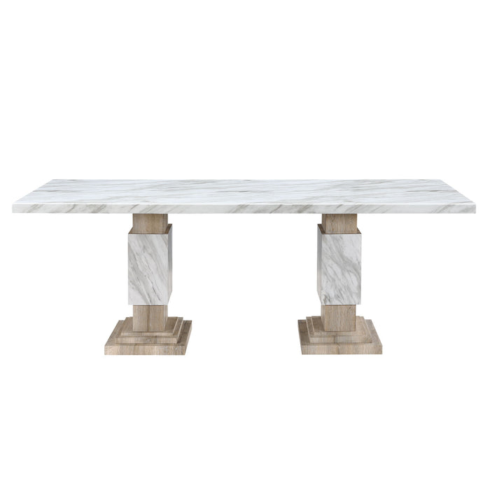 Stacey - Dining Table With Pedestal Base - Beige