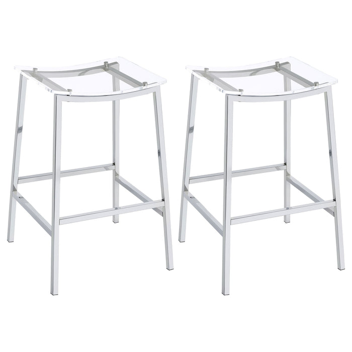 Staten - Backless Bar Stool (Set of 2) - Chrome