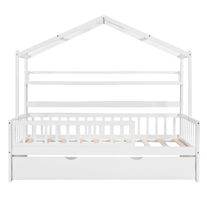 Playhouse Bed With Trundle, Kids Bed With Shelf