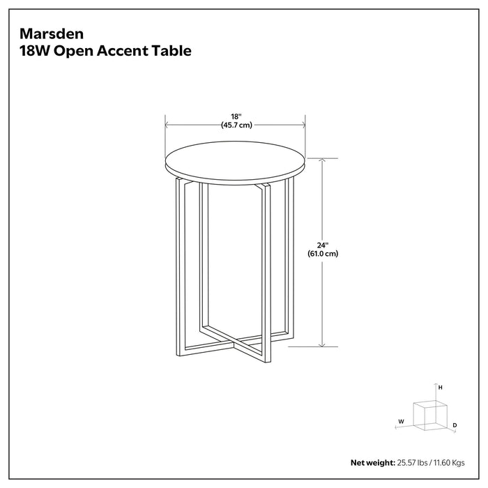 Marsden - Side Table With Polished Base - White / Silver