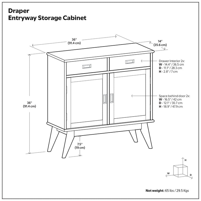 Draper - Entryway Storage Cabinet - Brown