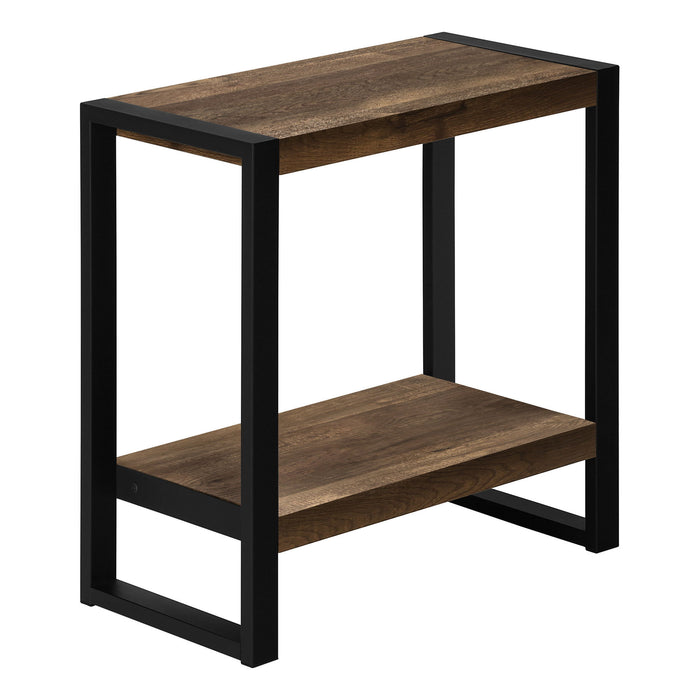24" End Table With Shelf - Black And Brown
