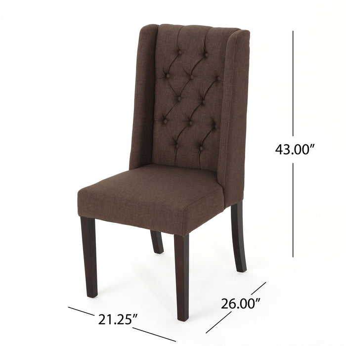 Sophisticated Tufted Dining Chair With High Back Design
