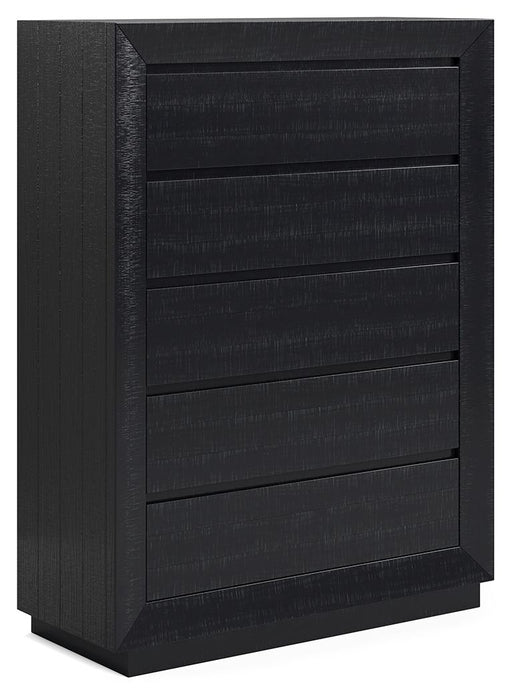 Londer - Five Drawer Chest - Black