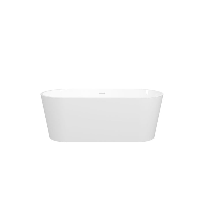 Freestanding Bathtub, Modern & Contemporary Design Soaking Tub With Brushed Nickel Pop-Up Drain And Minimalist Design Overflow