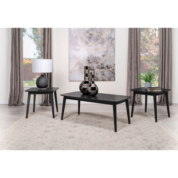 Bivens - 3 Piece Rectangular Coffee Table Set - Black