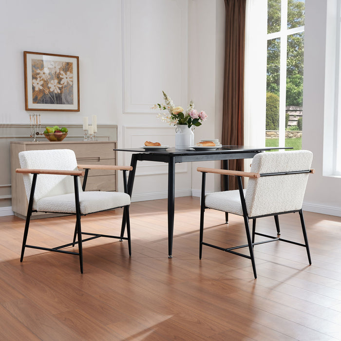 Modern Dining Chair With Iron Frame (Set of 2)