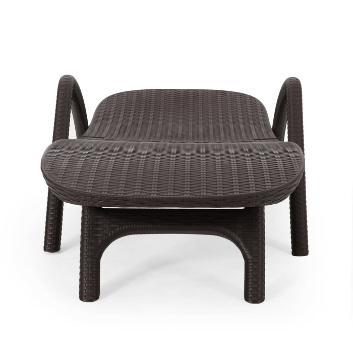 Polypropylene Resin Chaise Lounge With Hand Crafted Details - Dark Brown