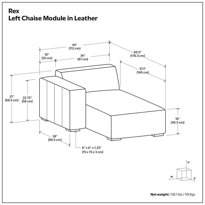 Rex - Chaise Sofa Module