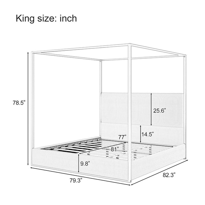 Luxury Canopy Bed With Upholstered Headboard