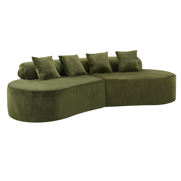 Modern Curved Sofa With Pillows