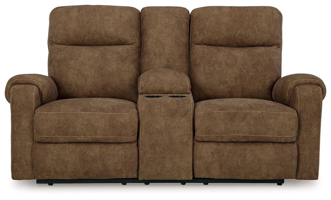 Edenwold - Dbl Reclining Loveseat with Console - Brindle