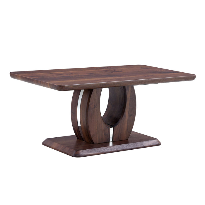 Modern Minimalist Texture Sticker Patterned Rectangular Coffee Table - Walnut Dark Brown