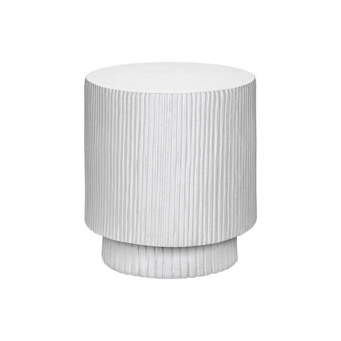 Round Accent Table, Indoor Outdoor - White