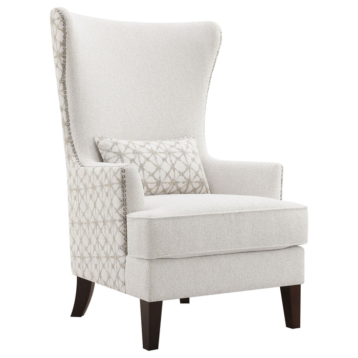 Lindstrom - Wingback Accent With Contoured Back - Ivory White