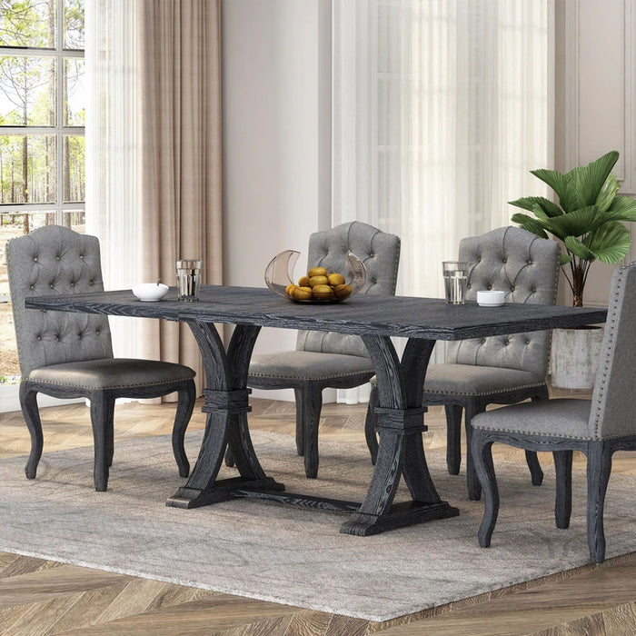 Devingo - Extendable Dining Table Rustic Style - Gray