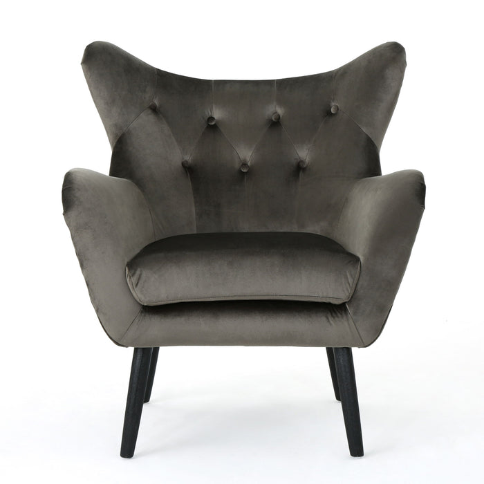 Alyssa - Mid Century Upholstered Arm Chair With Wingback Design