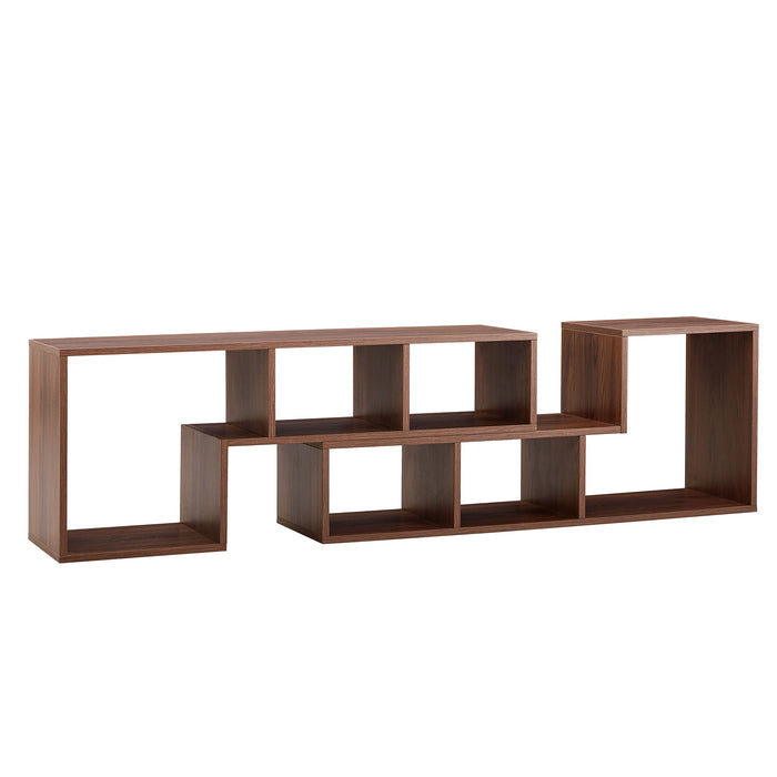 Minimalist Cube TV Stand With Adjustable Open Storage Shelves