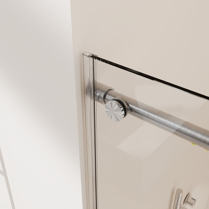Frameless Single Sliding Soft Close Shower Doors, 5/16" Sgcc Tempered Glass