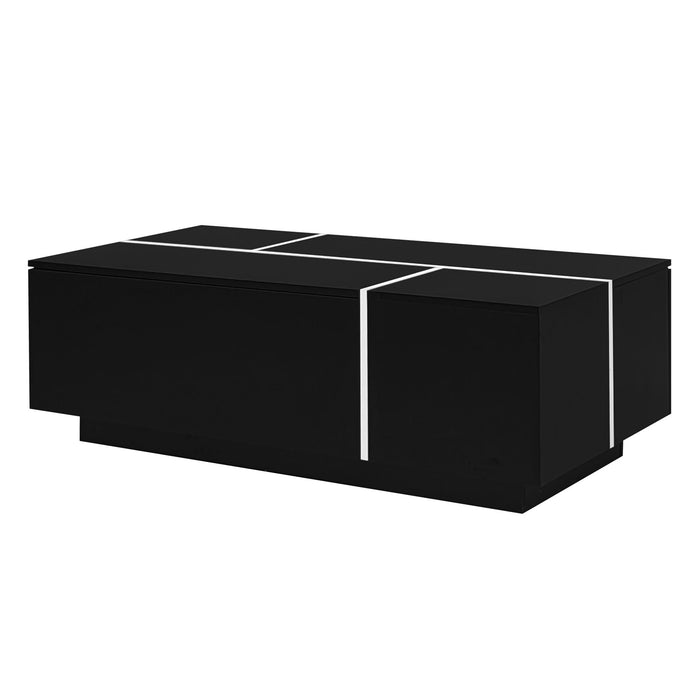 Extendable Coffee Table With 2 Hidden Storage Space And 2 Drawers For Living Room