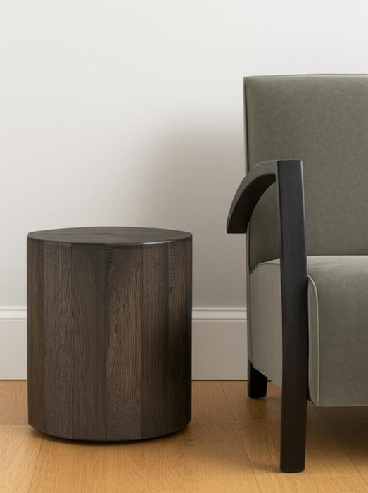 18" Wood Solid Wood Round End Table - Brown