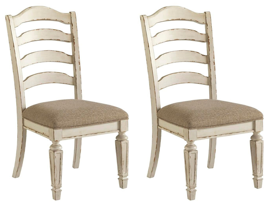 Realyn - Chipped White - Dining Uph Side Chair (conjunto de 2) - Ladderback