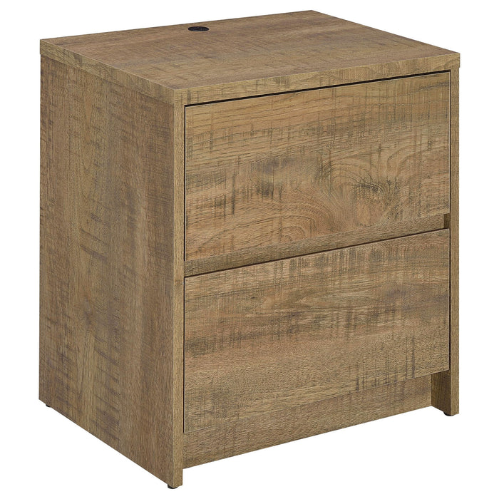 Transitional Nightstand With Dual USB Charging And Motion Sensor Light