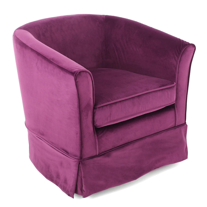 Glitter - Upholstered Swivel Chair With Loose Cover And Curved Back