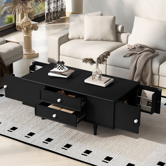 Modern Rectangle Coffee Table With Four Drawers