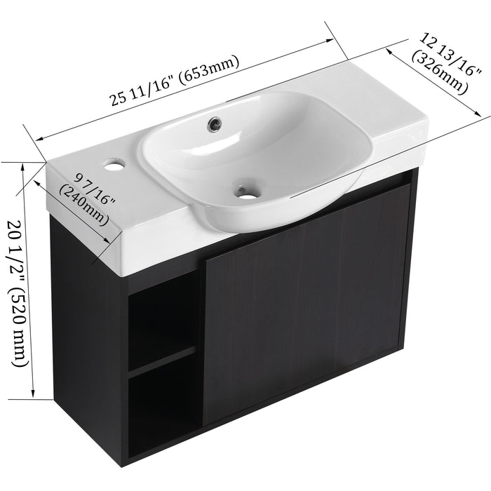 Freestanding Bathroom Vanity With Sink, Soft Close Door