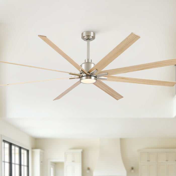 Oversized Large Ceiling Fan With Dimmable LED Light, 8 Blades, Remote Control