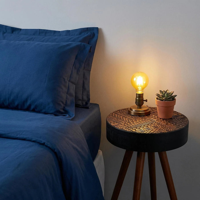 Round Coffee Table With Carved Top For Living Room