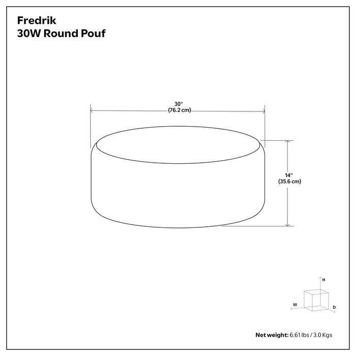 Fredrik - Round Pouf - Black