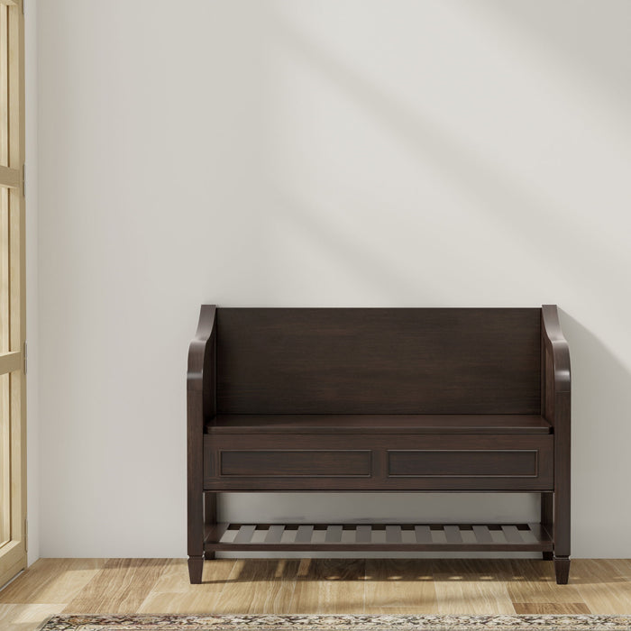 Connaught - Entryway Storage Bench With Shelf - Chestnut