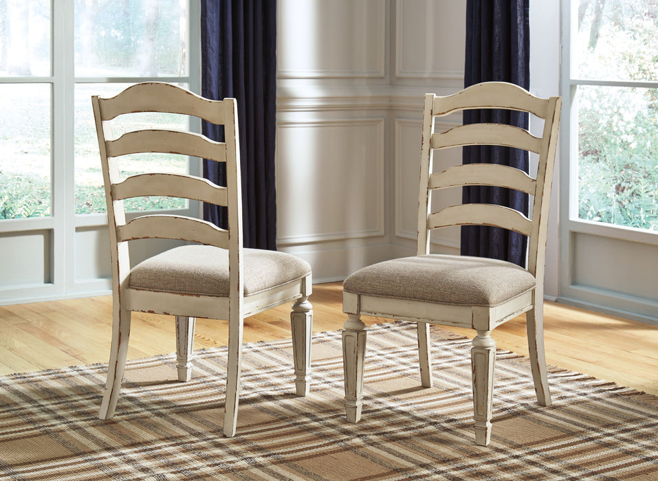 Realyn - Chipped White - Dining Uph Side Chair (conjunto de 2) - Ladderback