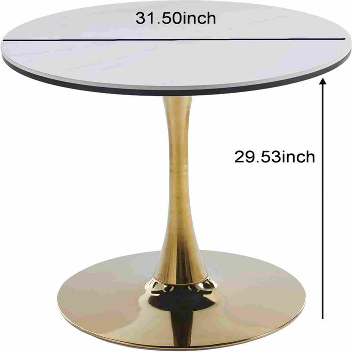 Tulip Table Mid-Century Dining Table With Round MDF Table Top, Pedestal Dining Table, End Table Leisure Coffee Table