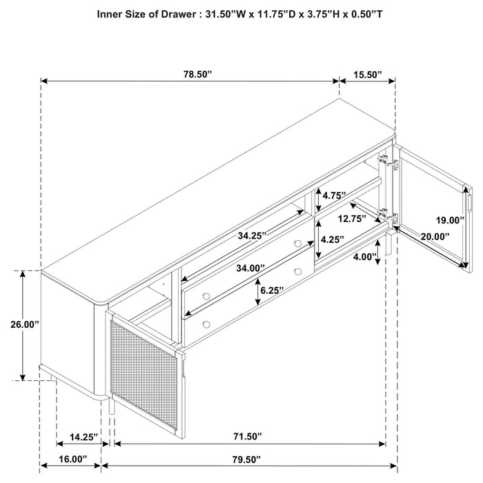 Benson - 2 Door TV Stand With Dual Drawers