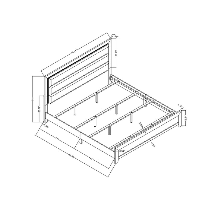 Carlos - 5 Pieces Queen Bedroom Set - Black