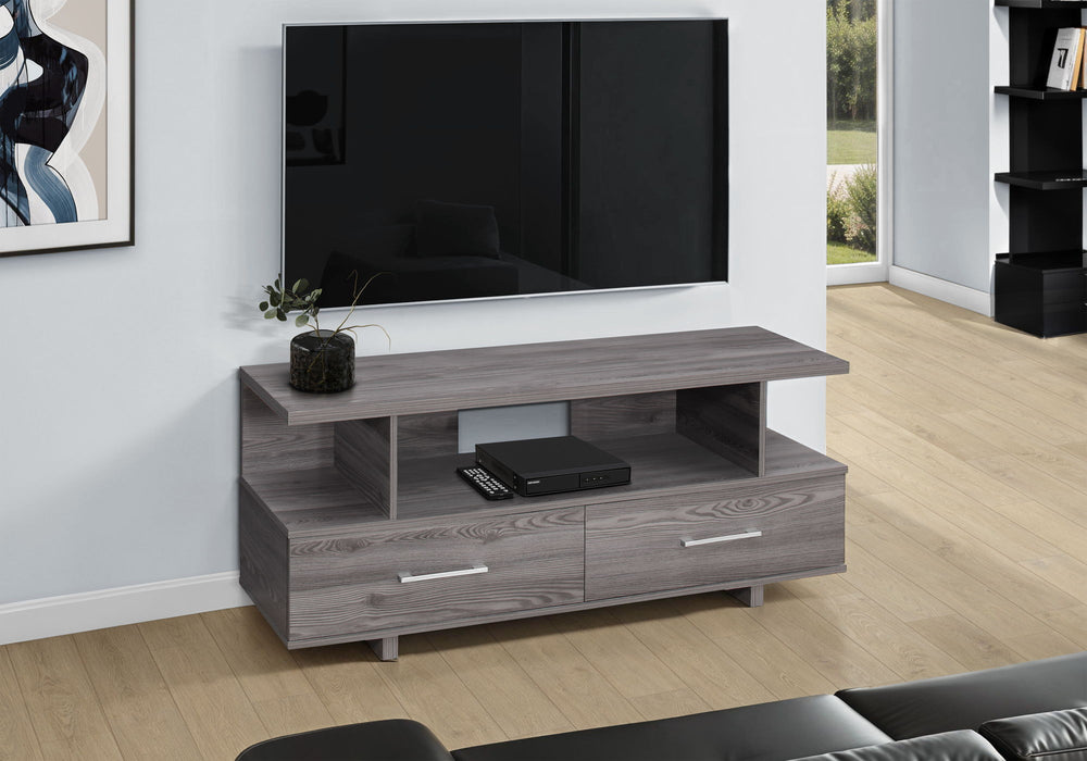 TV Stand, Console, Media Entertainment Center, Storage Cabinet, Elegant Design - Gray