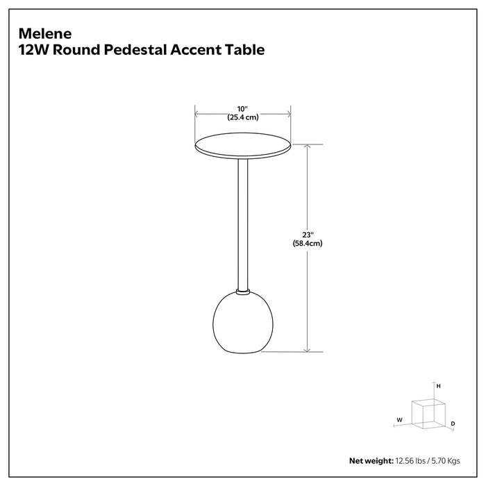 Melene - Side Table - Gray / Gold