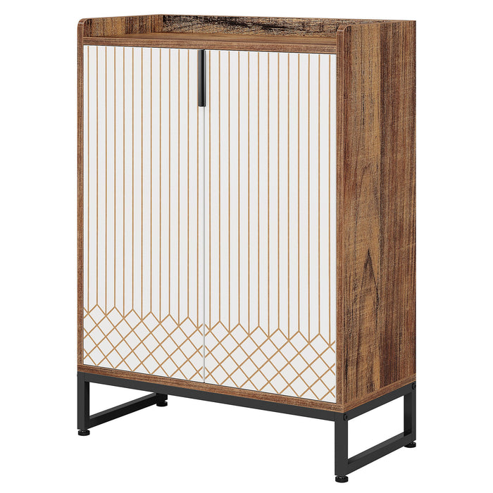 5 Tier Shoe Cabinet With Doors, Compact Entryway Storage Organizer