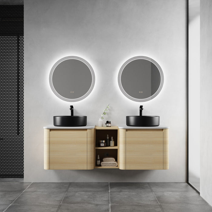 Mounted Bathroom Vanity With Art Sink, 1 Storage Shelf, Soft Close Door